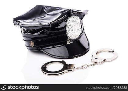 Police accessories isolated on white