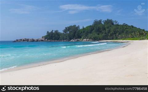Police Bay sandy beach on Mahe Seychelles.. Police Bay sandy beach on Mahe Seychelles
