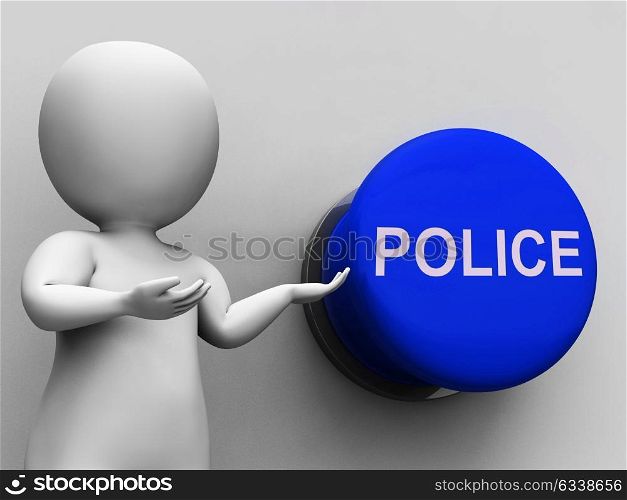 Police Button Meaning Law Enforcement Or Officer