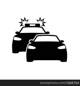 police car chasing another car icon vector illustration