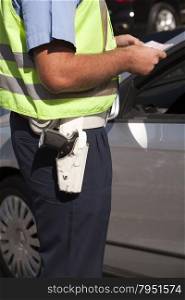 Police officer in traffic control