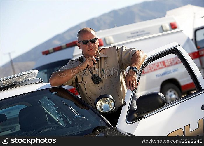 Police Officer on Two-Way Radio