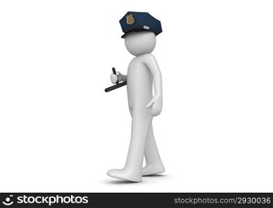 Policeman (3d characters isolated on white background series)