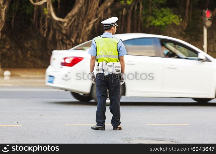 policeman on the streets in China