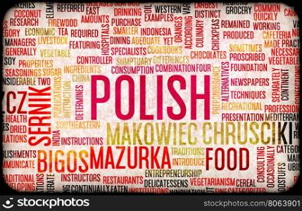 Polish Food and Cuisine Menu Background with Local Dishes. Polish Food Menu