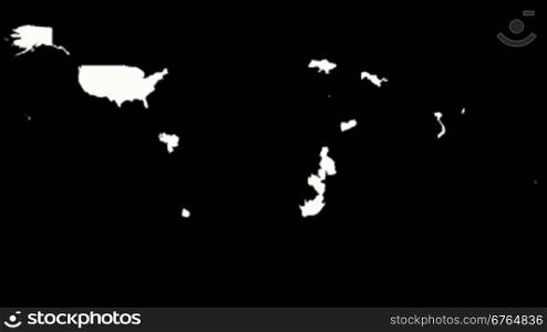 Political Map of the World, black and white