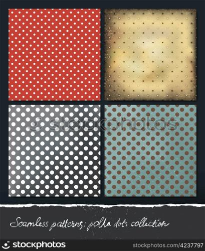 Polka dots backgrounds collection. VEctor, EPS10.