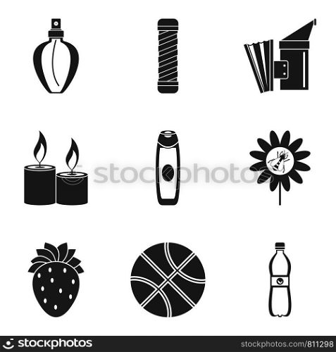 Pollination of flower icons set. Simple set of 9 pollination of flower vector icons for web isolated on white background. Pollination of flower icons set, simple style