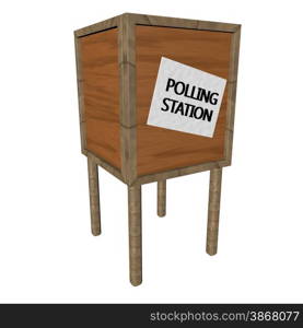 Polling station isolated over white, 3d render, square image