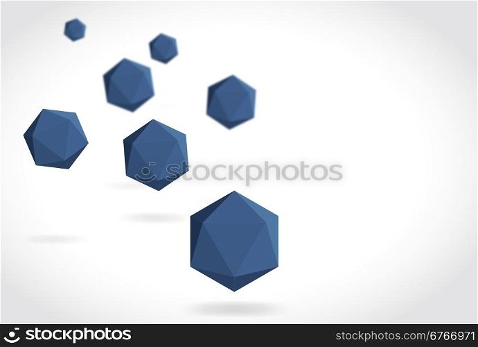 Polyhedrons abstract low poly style illustration graphic background.