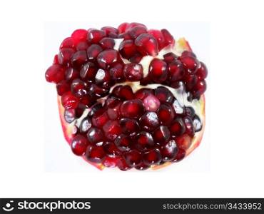 pomegranate and its part. Isolated on a white background.