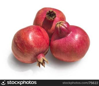 pomegranate fruit isolated on white background with clipping path