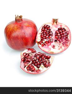 pomegranate on white