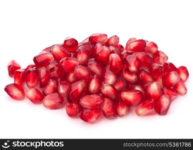 Pomegranate seed pile isolated on white background cutout