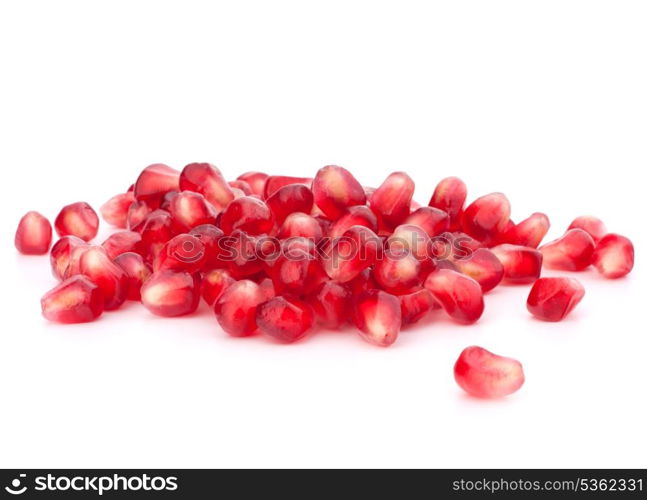 Pomegranate seed pile isolated on white background cutout