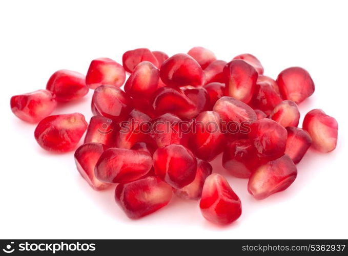 Pomegranate seed pile isolated on white background cutout