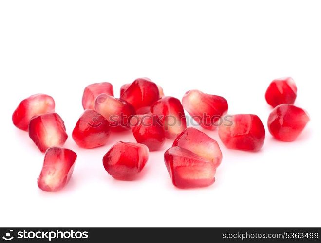 Pomegranate seed pile isolated on white background cutout