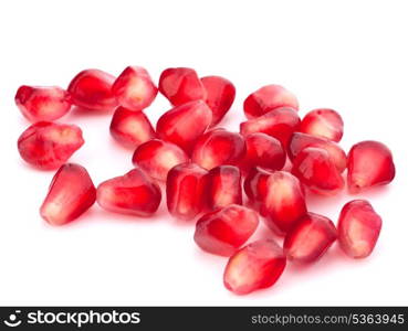 Pomegranate seed pile isolated on white background cutout