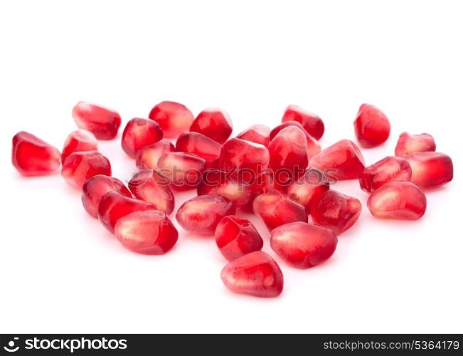 Pomegranate seed pile isolated on white background cutout