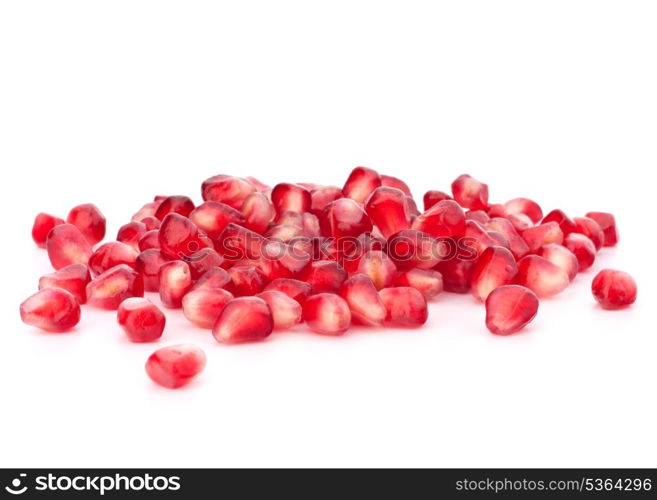 Pomegranate seed pile isolated on white background cutout