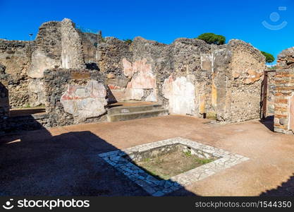 Pompeii city destroyed in 79BC by the eruption of Mount Vesuvius