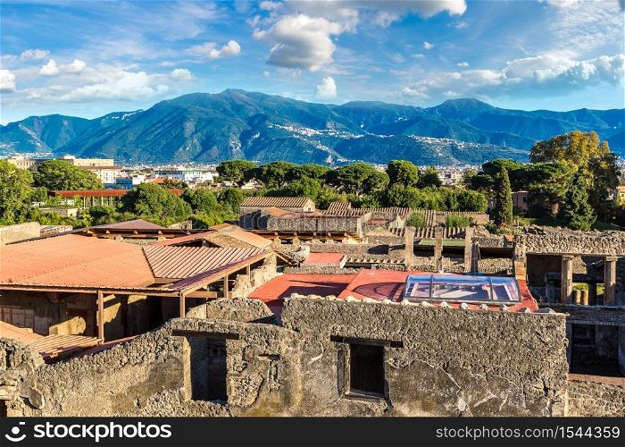 Pompeii city destroyed in 79BC by the eruption of Mount Vesuvius