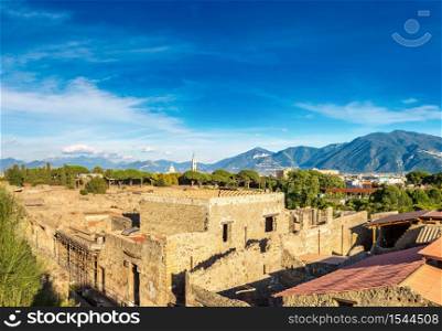 Pompeii city destroyed in 79BC by the eruption of Mount Vesuvius in a summer day