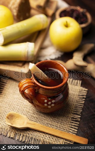 Ponche de Frutas. Christmas fruit punch is an infusion that is consumed in Mexico, traditionally during posadas and Christmas.Served in a clay cup called jarrito or cantarito