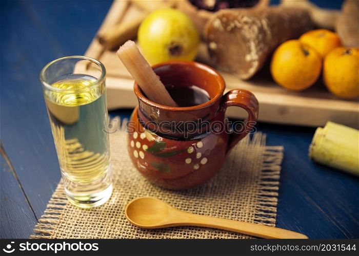 Ponche de Frutas. Christmas fruit punch is an infusion that is consumed in Mexico, traditionally during posadas and Christmas.Served with tequila or rum in a clay cup called cantarito