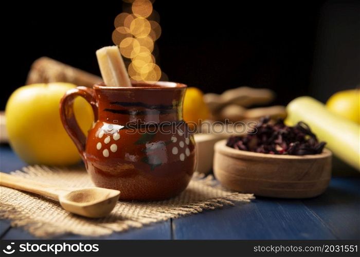Ponche de Frutas. Christmas fruit punch is an infusion that is consumed in Mexico, traditionally during posadas and Christmas.Served in a clay cup called cantarito