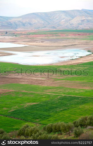 pond and lake in the mountain morocco land