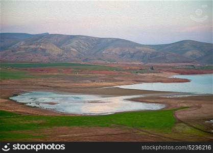 pond and lake in the mountain morocco land