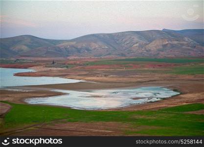 pond and lake in the mountain morocco land