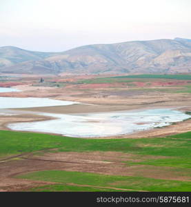 pond and lake in the mountain morocco land