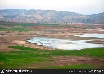 pond and lake in the mountain morocco land