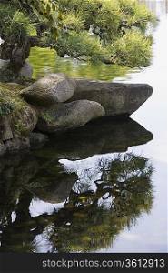 Pond in Korakuen Garden in Okayama