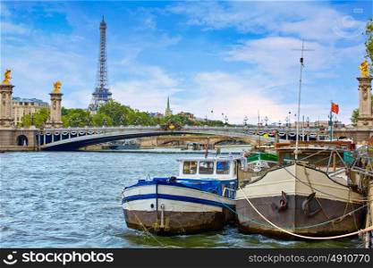Pont Alexandre III in Paris France over Seine river