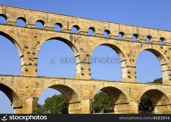 Pont du Gard, Roman aqueduct in southern France near Nimes