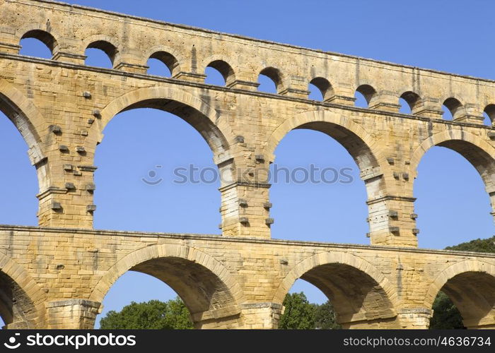 Pont du Gard, Roman aqueduct in southern France near Nimes