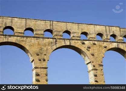 Pont du Gard, Roman most important aqueduct, in southern France near Nimes