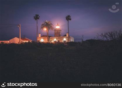 Ponta da Piedade Lighthouse at night, Lagos, Algarve, Portugal