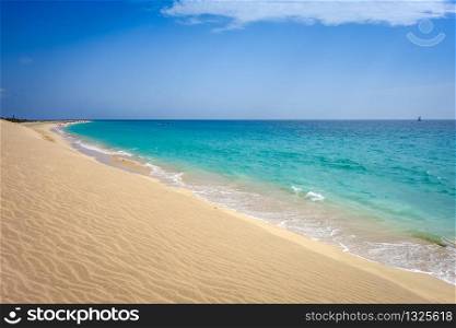 Ponta preta beach and dune in Santa Maria, Sal Island, Cape Verde, Africa. Ponta preta beach and dune in Santa Maria, Sal Island, Cape Verde