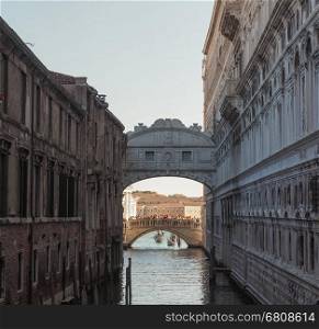 Ponte dei Sospiri (meaning Bridge of Sighs) in Venice, Italy