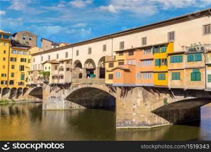 Ponte Vecchio bridge in Florence, Italy in a beautiful summer day