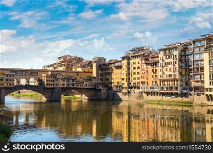 Ponte Vecchio bridge in Florence, Italy in a beautiful summer day