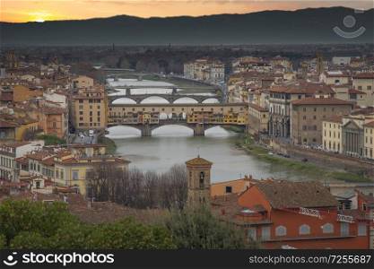 Ponte Vecchio - Bridge in Florence on the Arno River