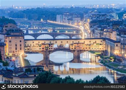 Ponte Vecchio in evening hours