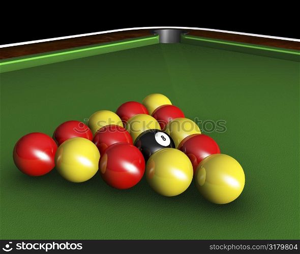 Pool balls on table
