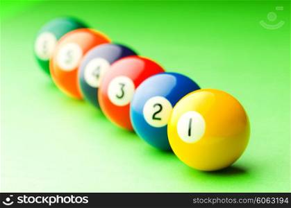Pool balls on the table
