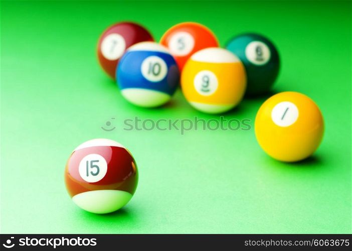 Pool balls on the table
